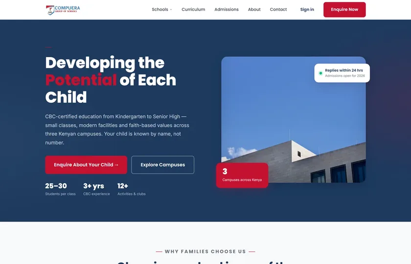 Compuera Group of Schools home page
